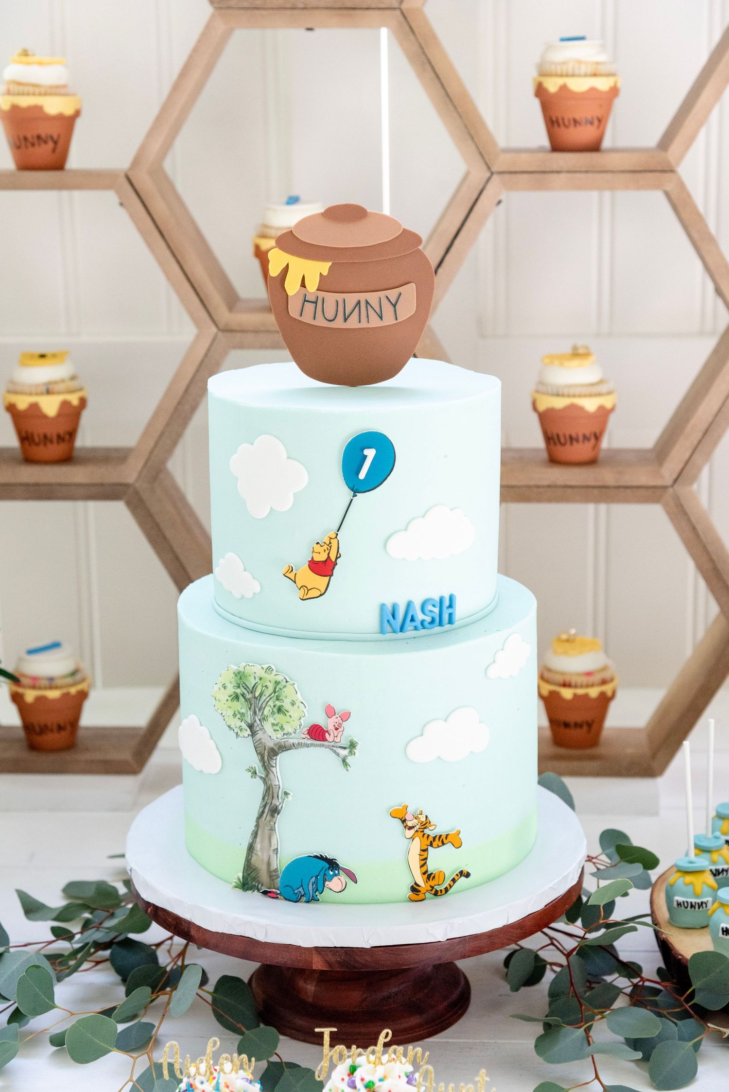 The cake display from our ONE Hundred Acre Wood design.
