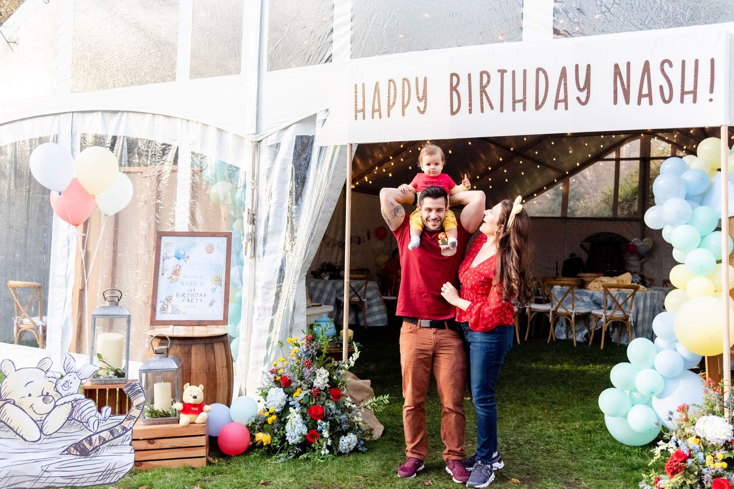 A wonderful family at Nash's ONE Hundred Acre Wood Birthday Party.