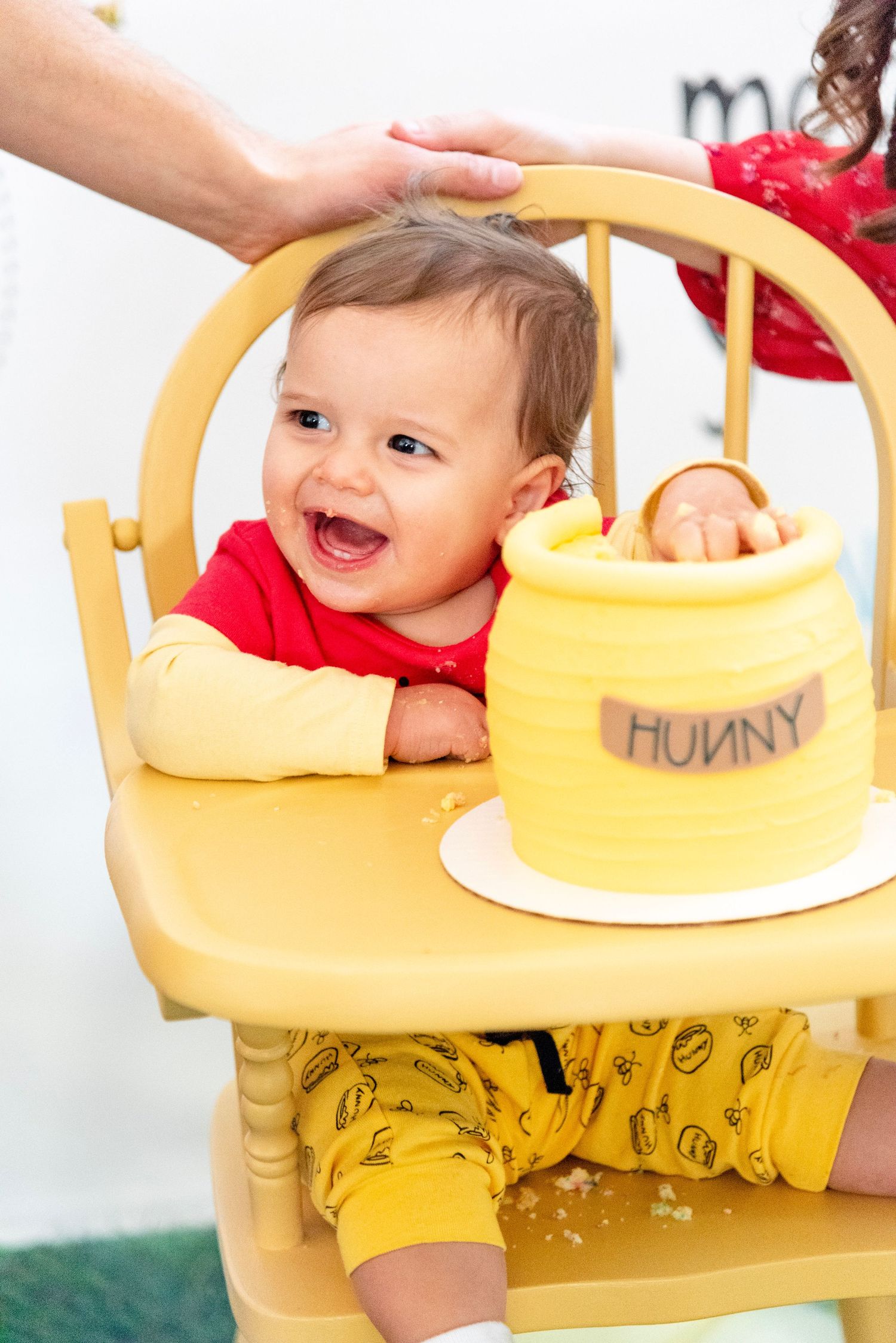 The Birthday Boy enjoying his custom cake!