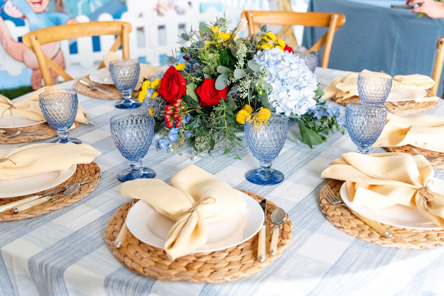 A tablescape from our ONE Hundred Acre Wood design.