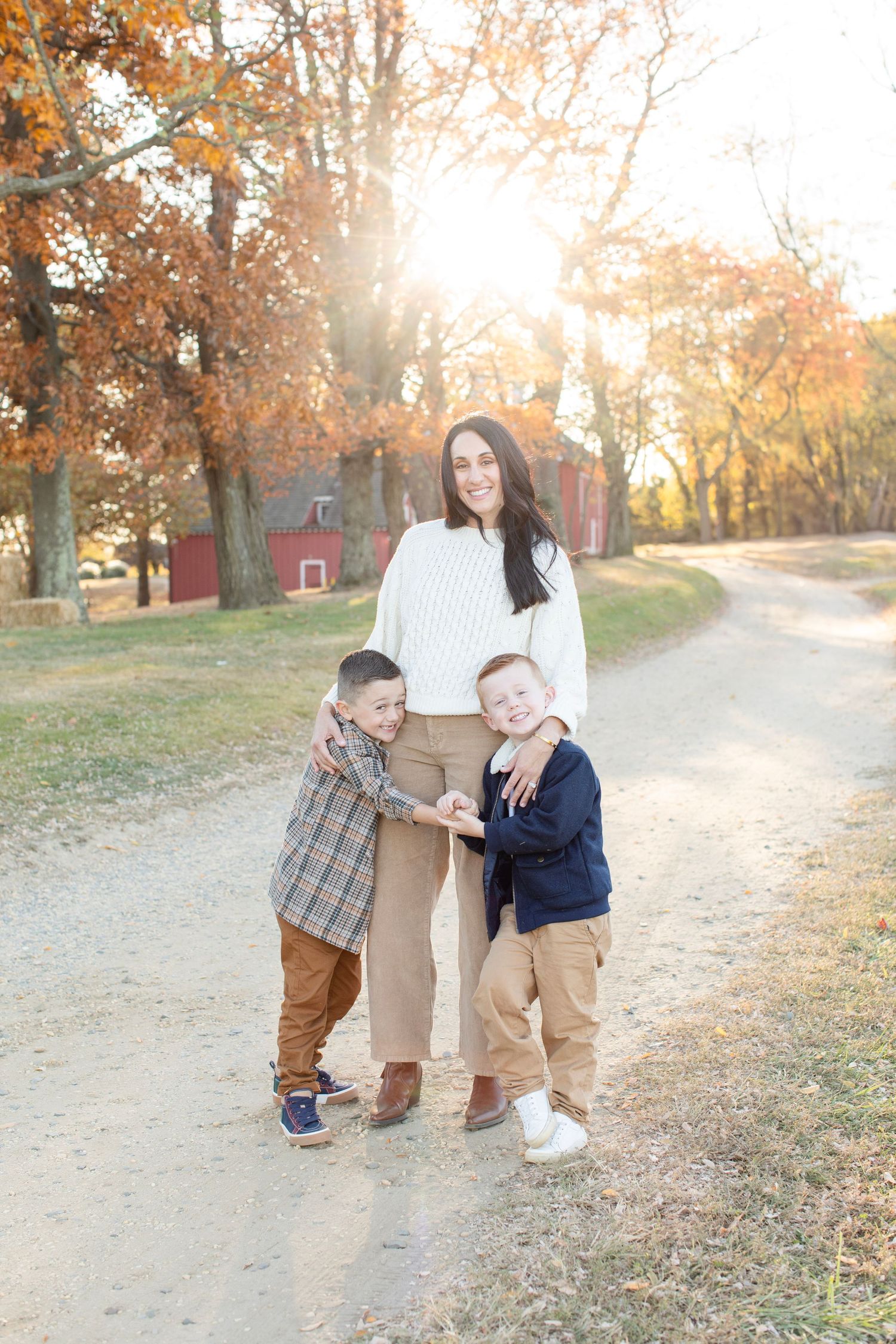 Mommy and her sons during a photo session.