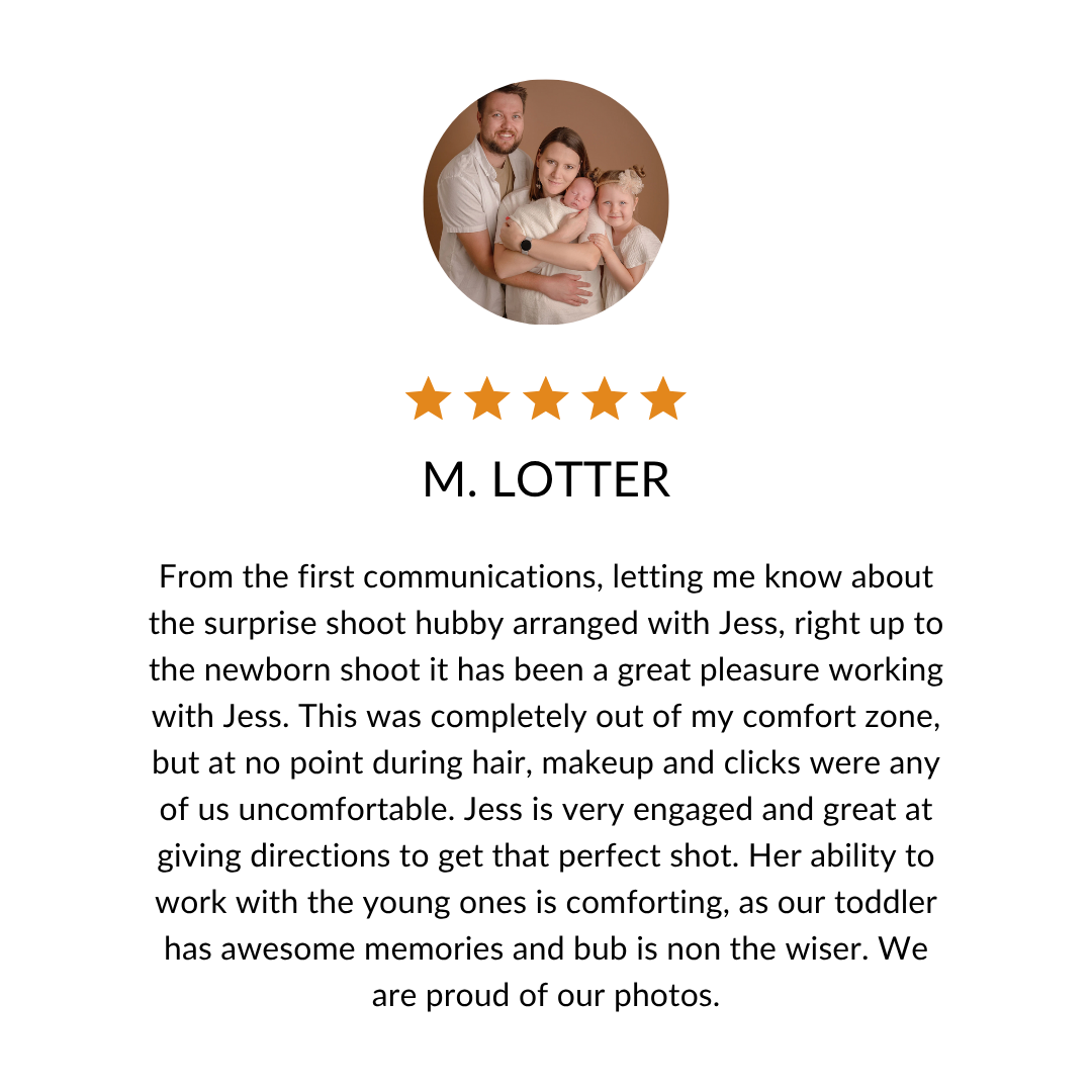 Professional photography testimonial image showing positive client reviews and headshots in a modern layout.