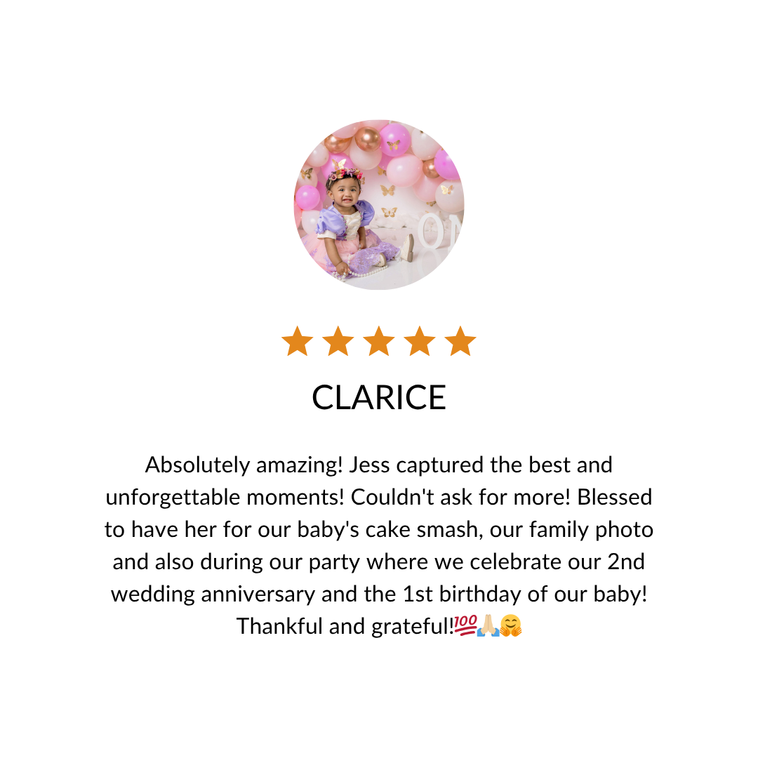 Several positive customer reviews with 5-star ratings shown for photography services praising quality and professionalism.