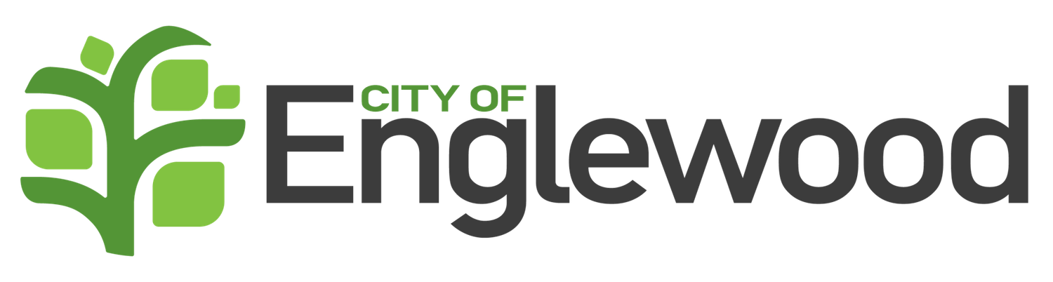 Green leaf-themed logo for City of Englewood featuring natural elements.