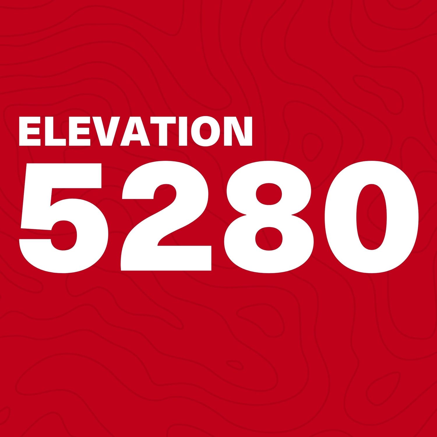 Red graphic with bold white text reading Elevation 5280, referencing Denver's famous mile-high altitude.