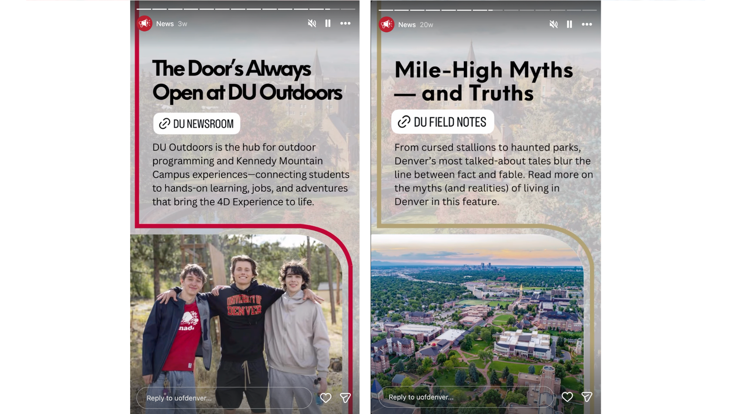 Two side-by-side screenshots of social media posts about myths and facts related to outdoor dining.