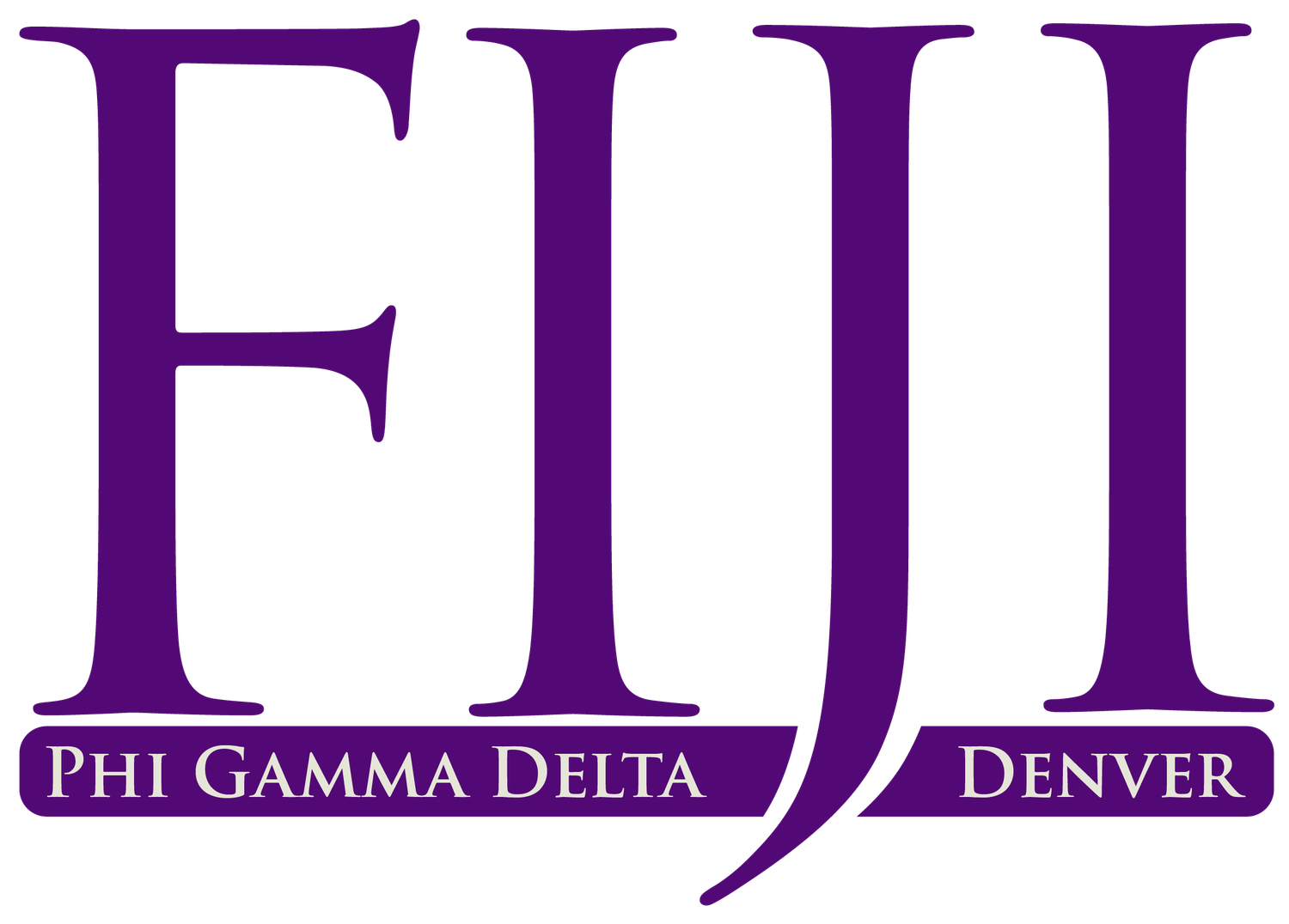 Purple and white text logo for Phi Gamma Delta Denver chapter.