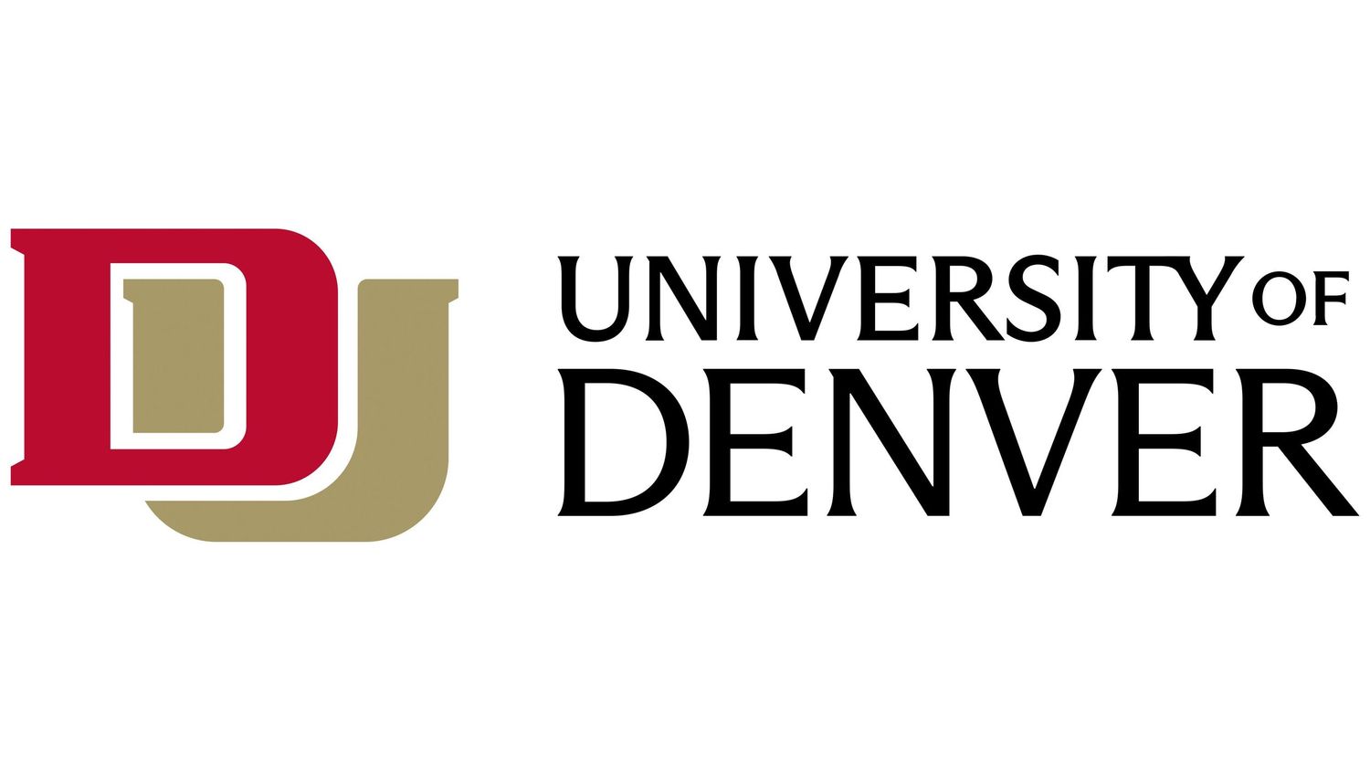 Official University of Denver logo featuring crimson and gold colors.