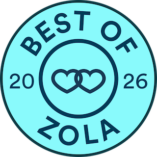 A turquoise circular logo design featuring interlocked hearts and text 'BEST OF ZOLA 2026' in a minimalist style.