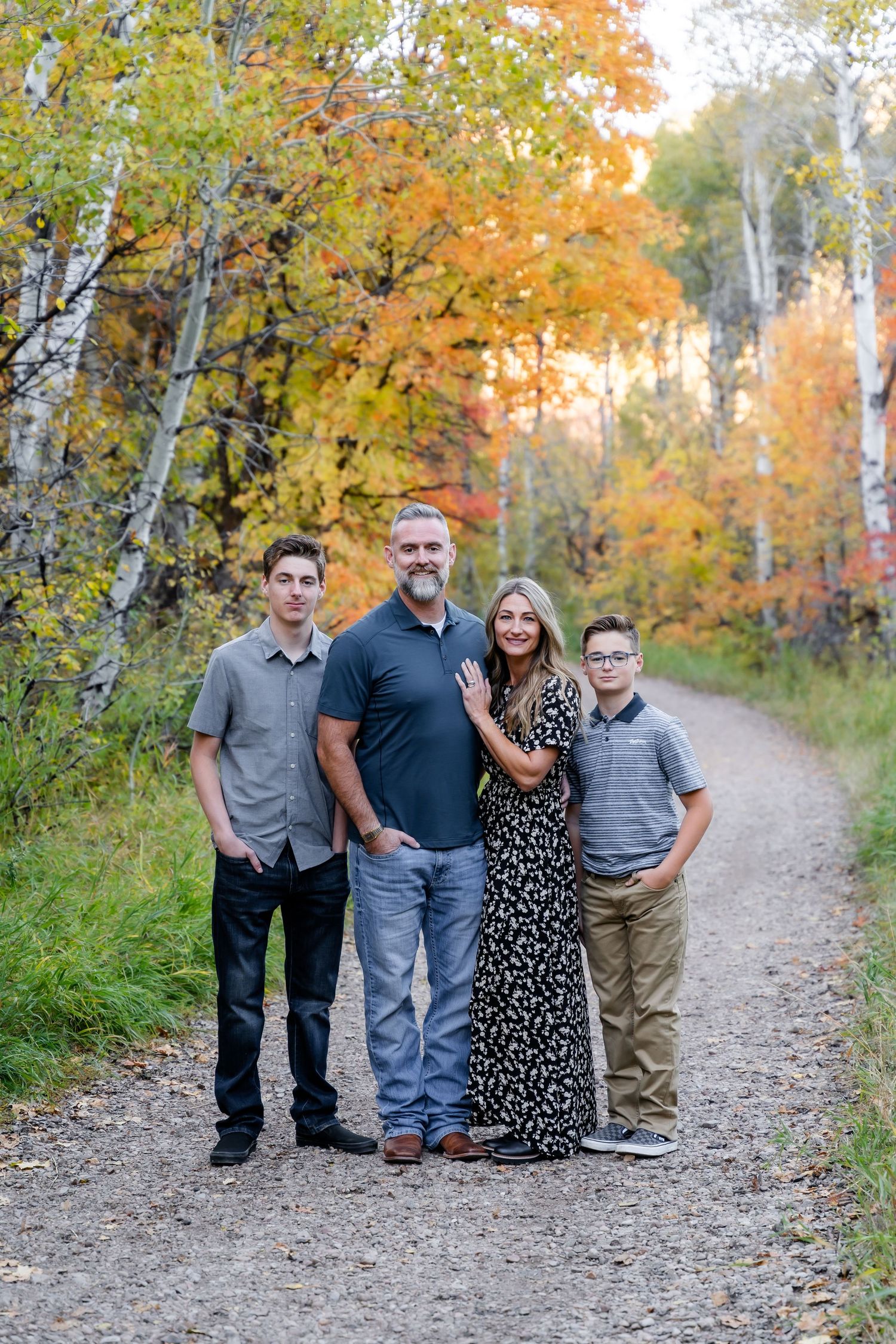 Family Session. Snow Basin, Utah. Fall colors on a trail. Northern Utah Photographer