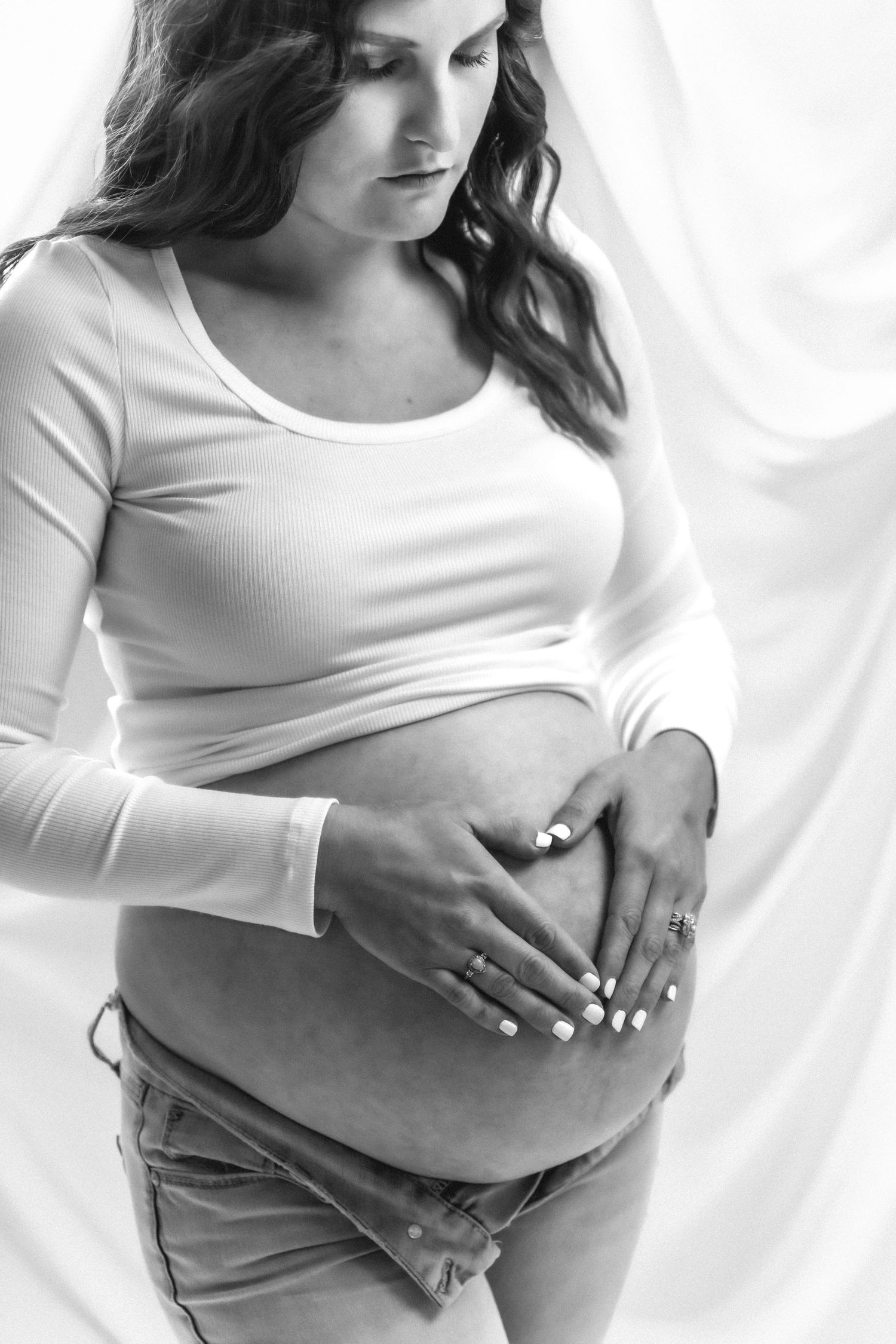 Curated maternity session with gown and stunning studio.  The Monarch. Ogden, Utah. Northern Utah Photographer.