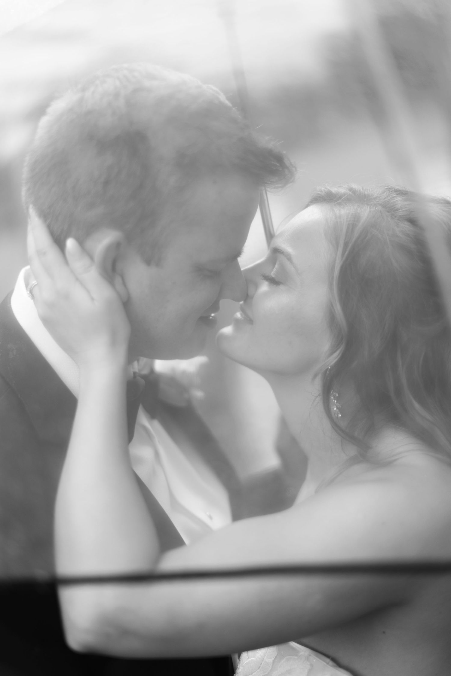 Dreamy black and white sequence showing an intimate romantic moment between newlyweds.