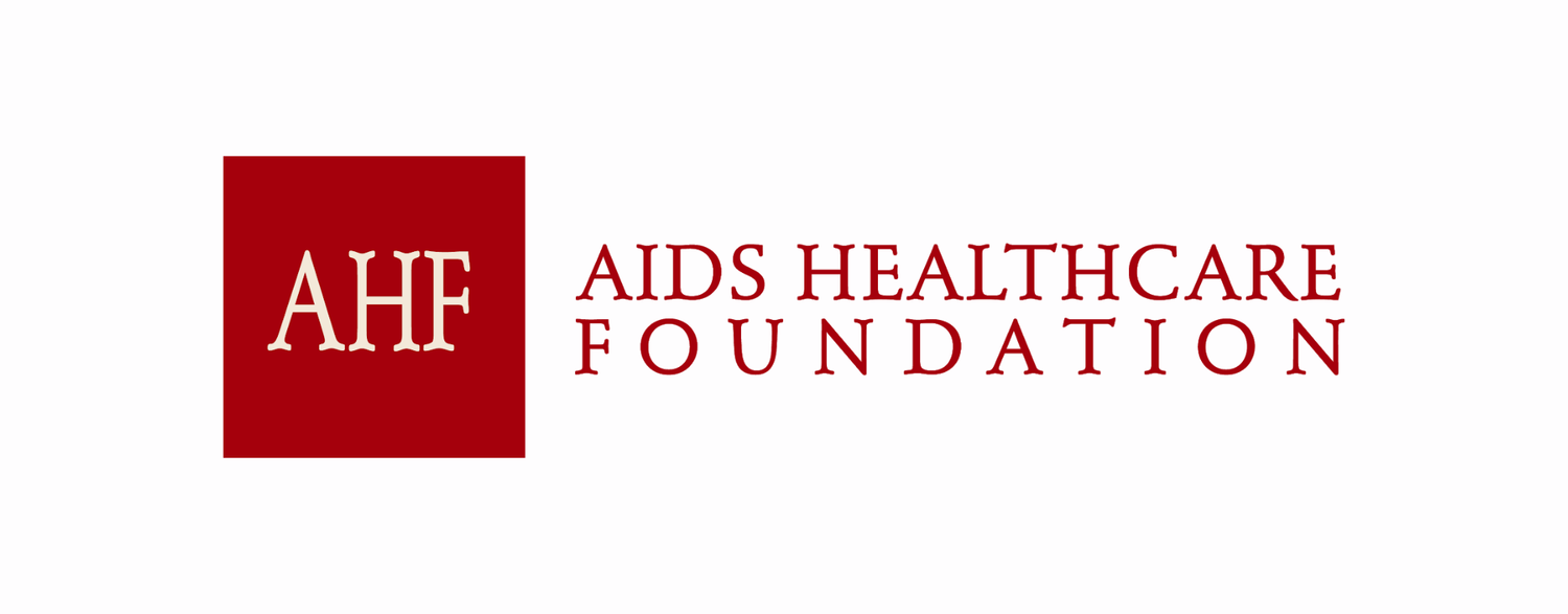 AIDS Healthcare Foundation logo in red and black text.