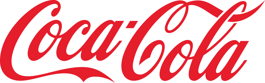 Classic Coca-Cola logo in signature red script lettering.
