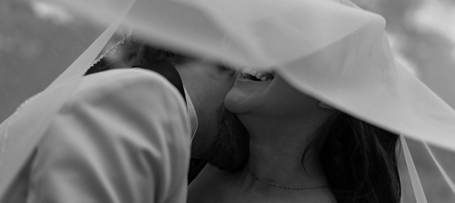 Timeless editorial portrait of the bride and groom for luxury destination weddings.