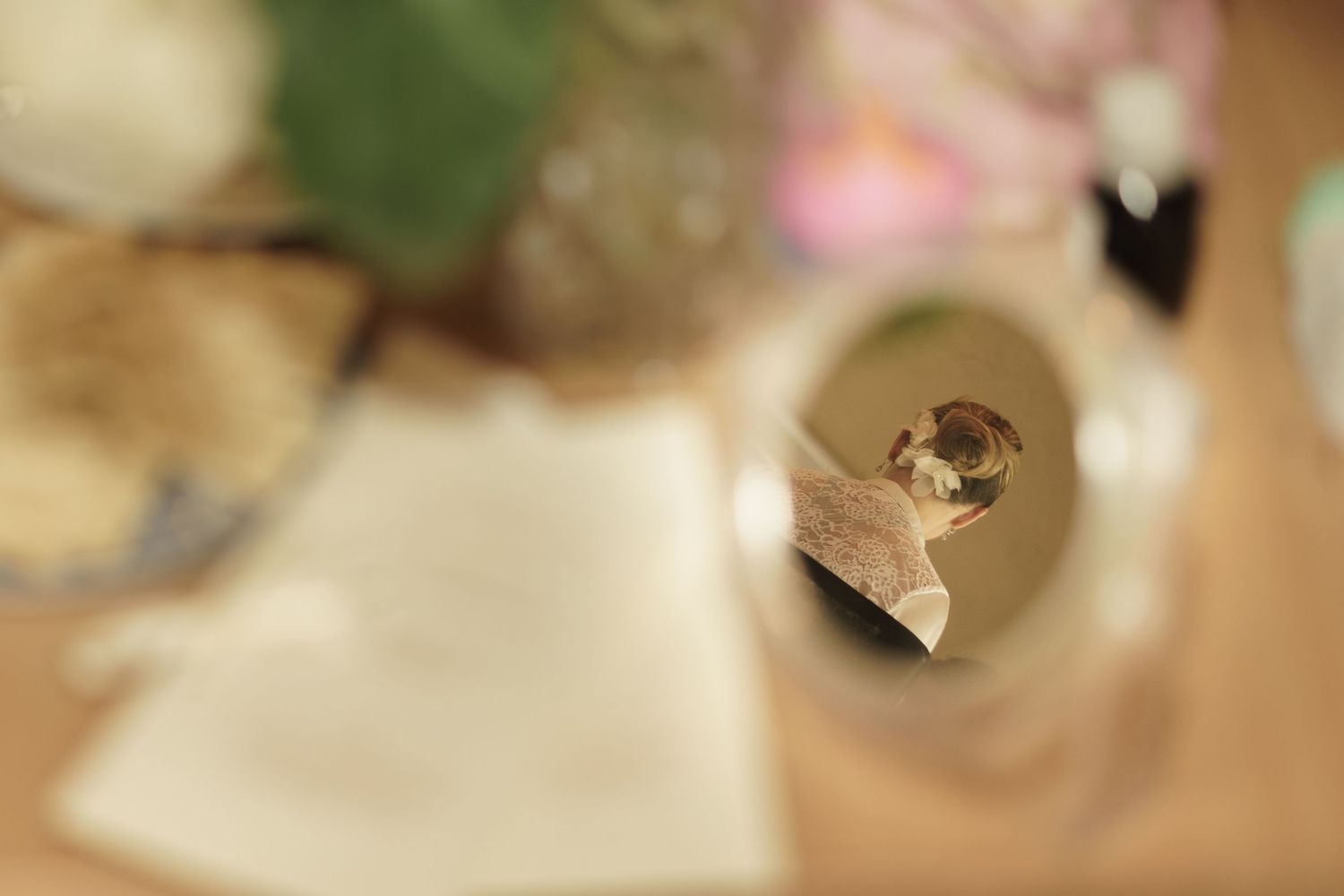 Bridal editorial portrait with soft tones and timeless elegance.