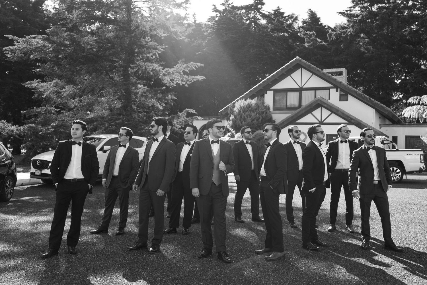 Groom’s classic portrait, styled for a modern romantic wedding