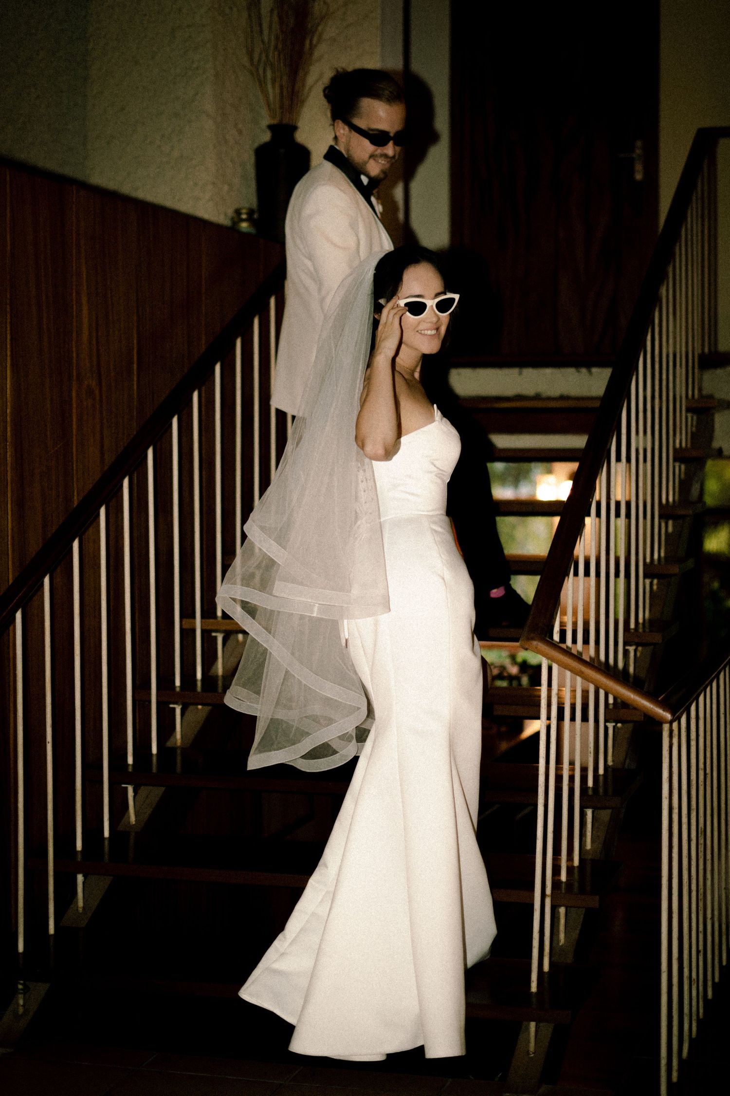 Modern editorial wedding photography with a fashion-forward couple.