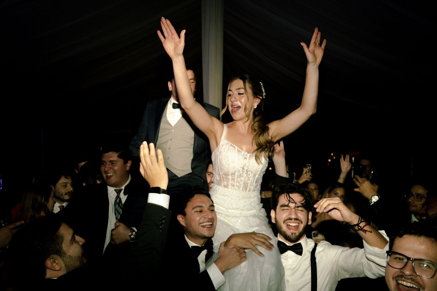 Joyful wedding reception captured with documentary and editorial wedding photography