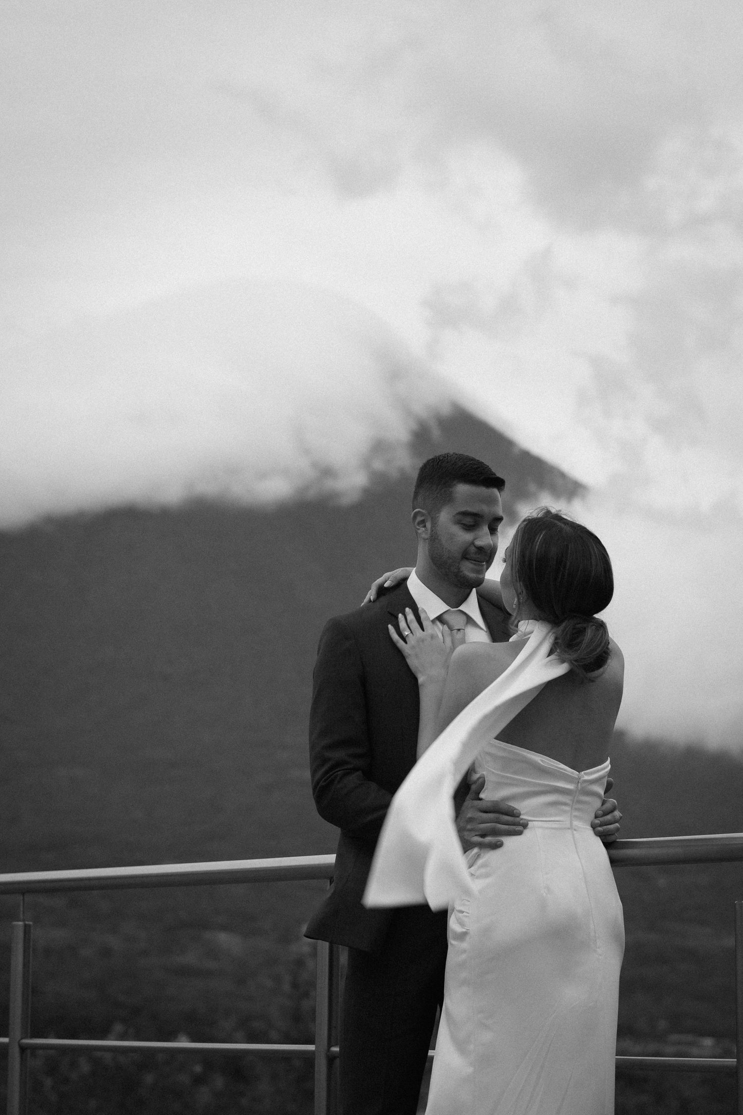 Timeless editorial portrait of the bride and groom for luxury destination weddings.