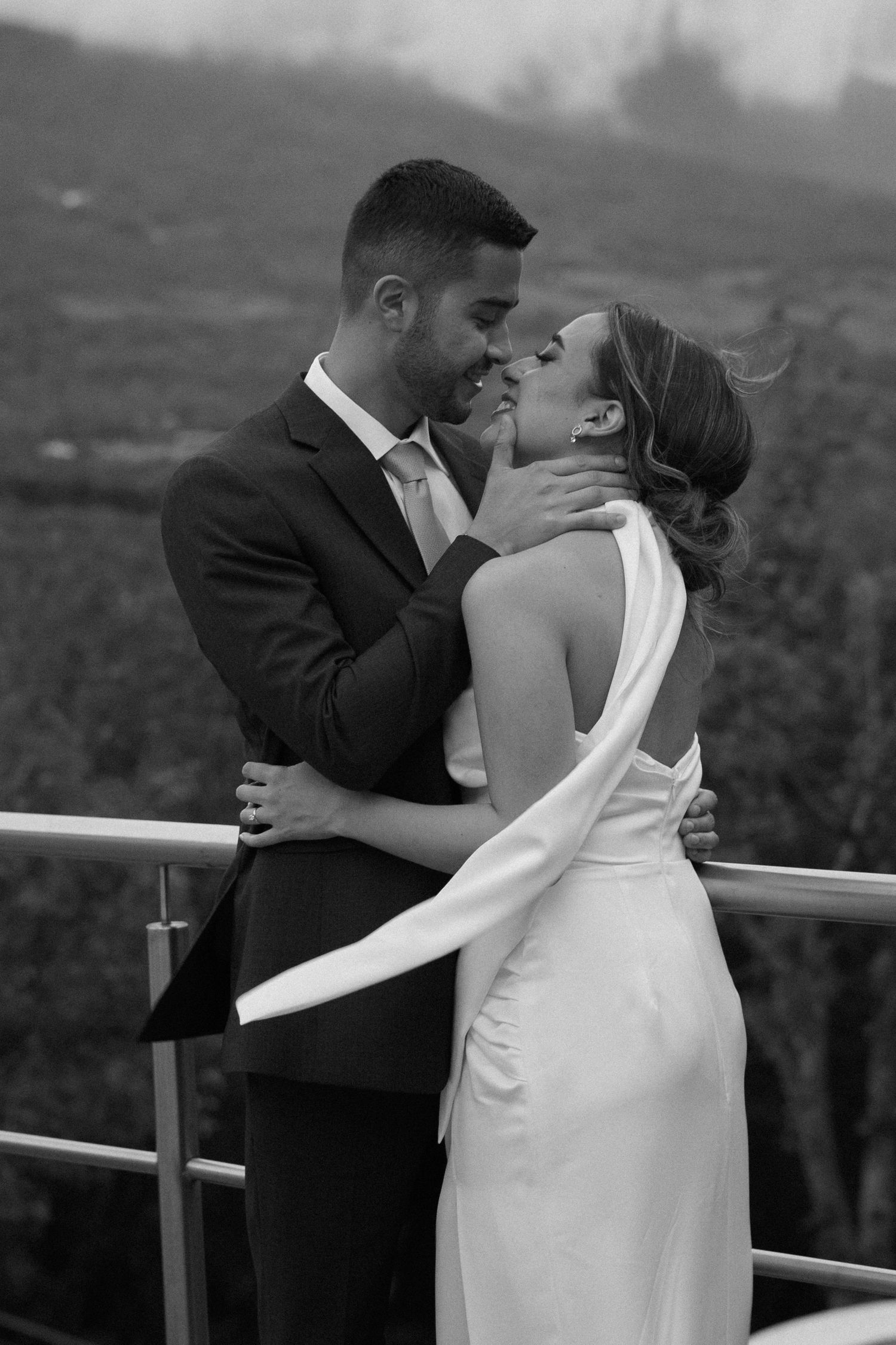 Timeless editorial portrait of the bride and groom for luxury destination weddings.