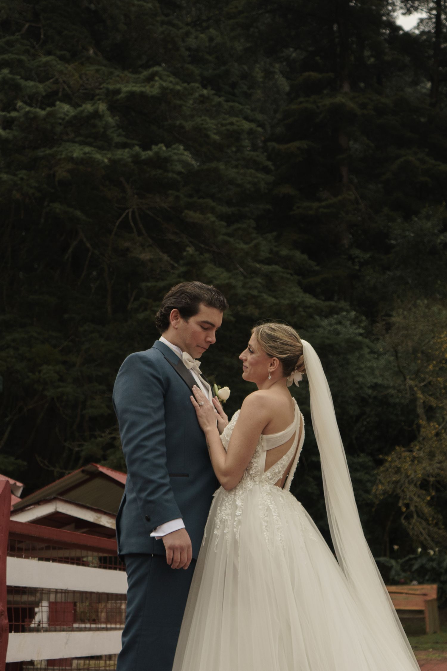 Intimate couple’s portrait surrounded by nature—perfect for outdoor wedding inspiration.