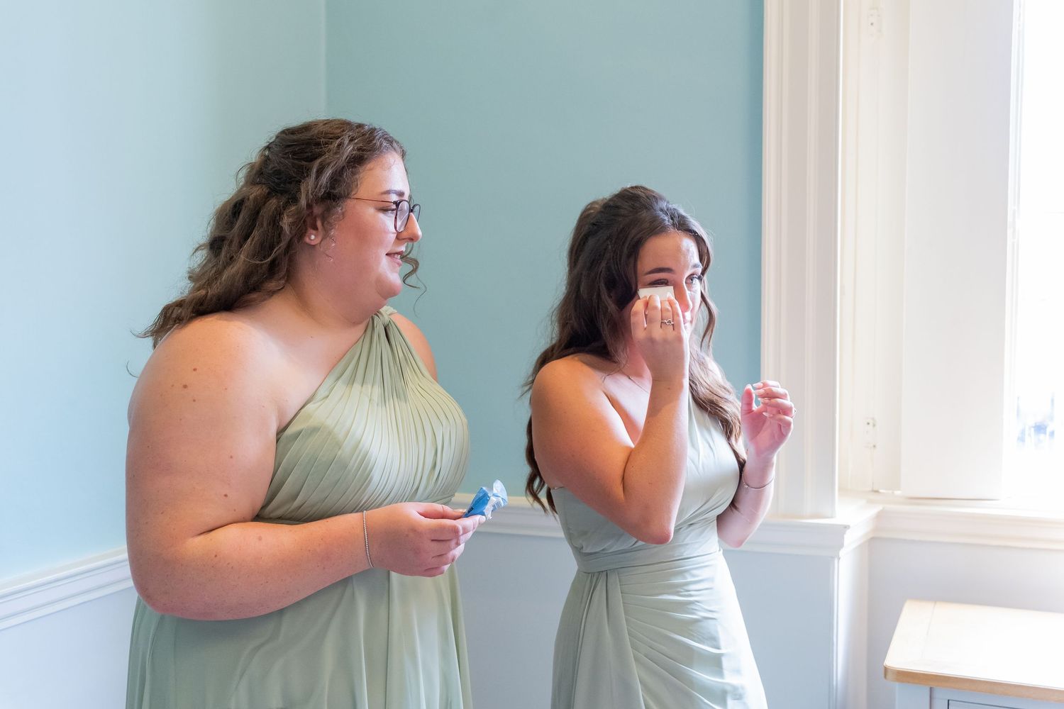 Bridesmaids reaction Newark Town Hall wedding
