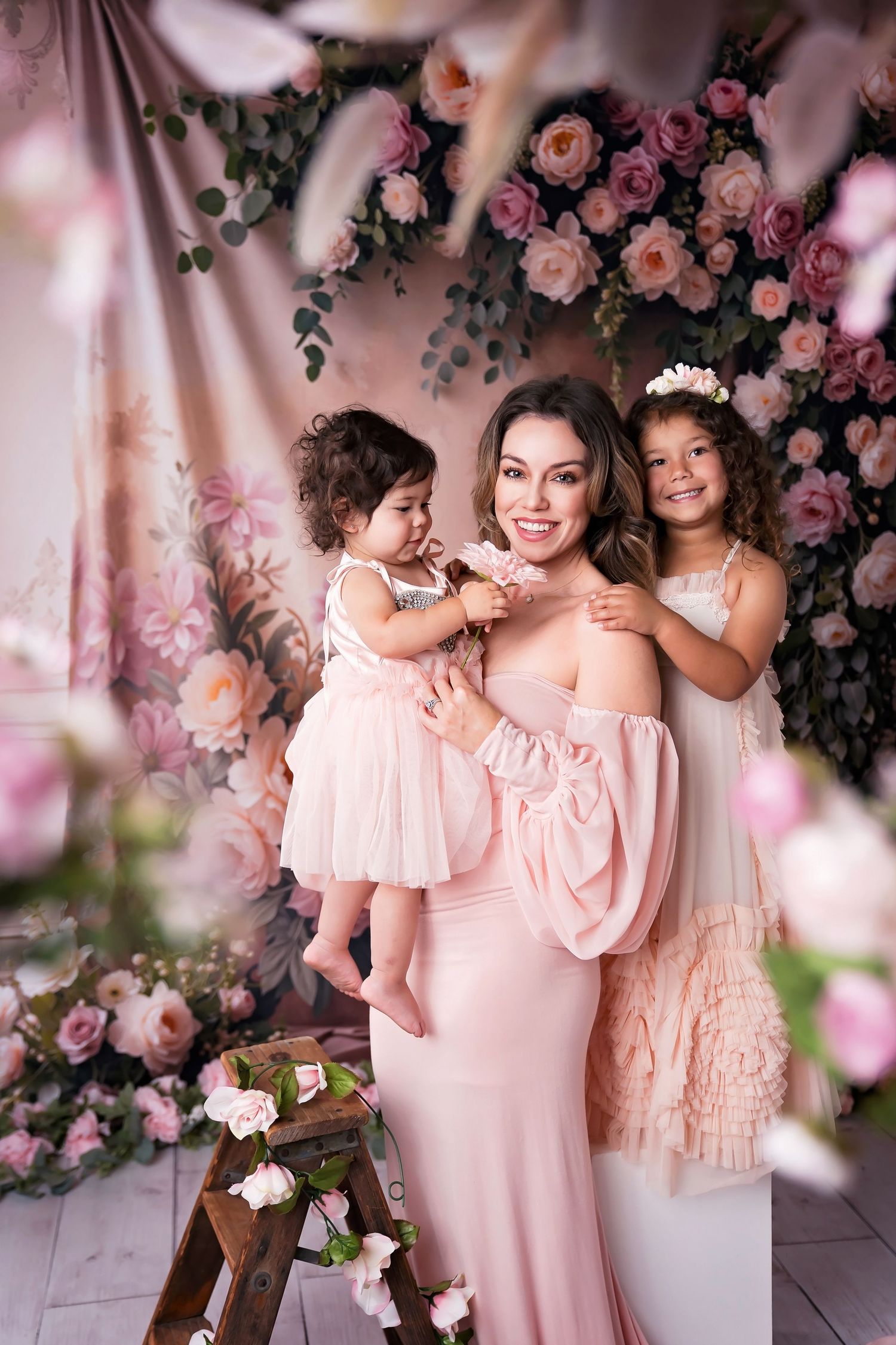 Mother and children portrait during a San Diego Mother’s Day mini session at Ceci Portraits studio in Chula Vista