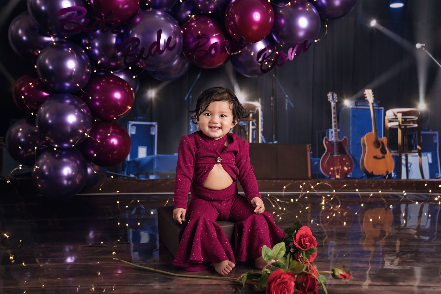 San Diego Cake Smash Session with Selena theme set up. Bidi bidi bon bon theme cake smash session