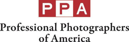 Red and white Professional Photographers of America (PPA) logo with text on a white background.
