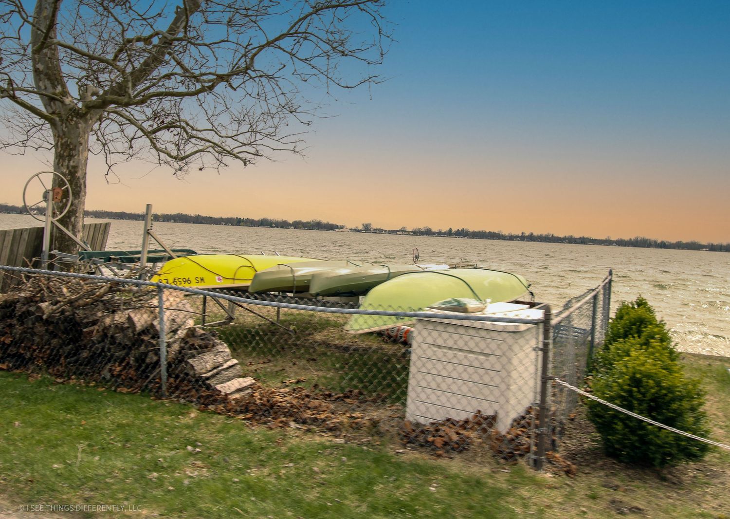 Canoes at a Lake House Weekend Getaway