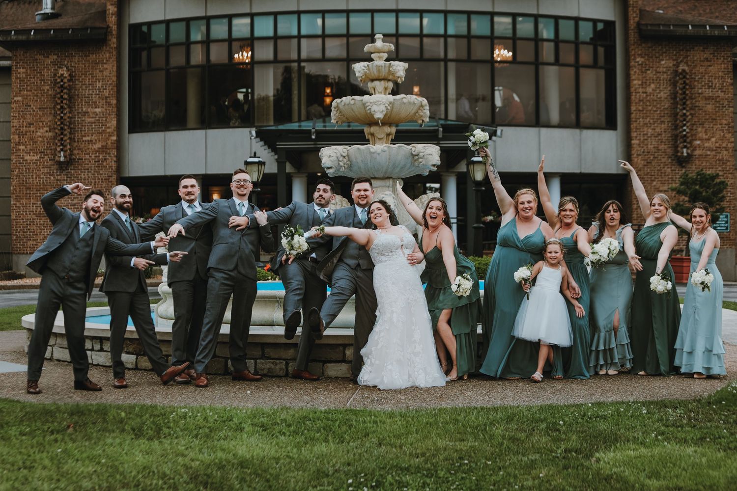 Bridal party celebration picture.