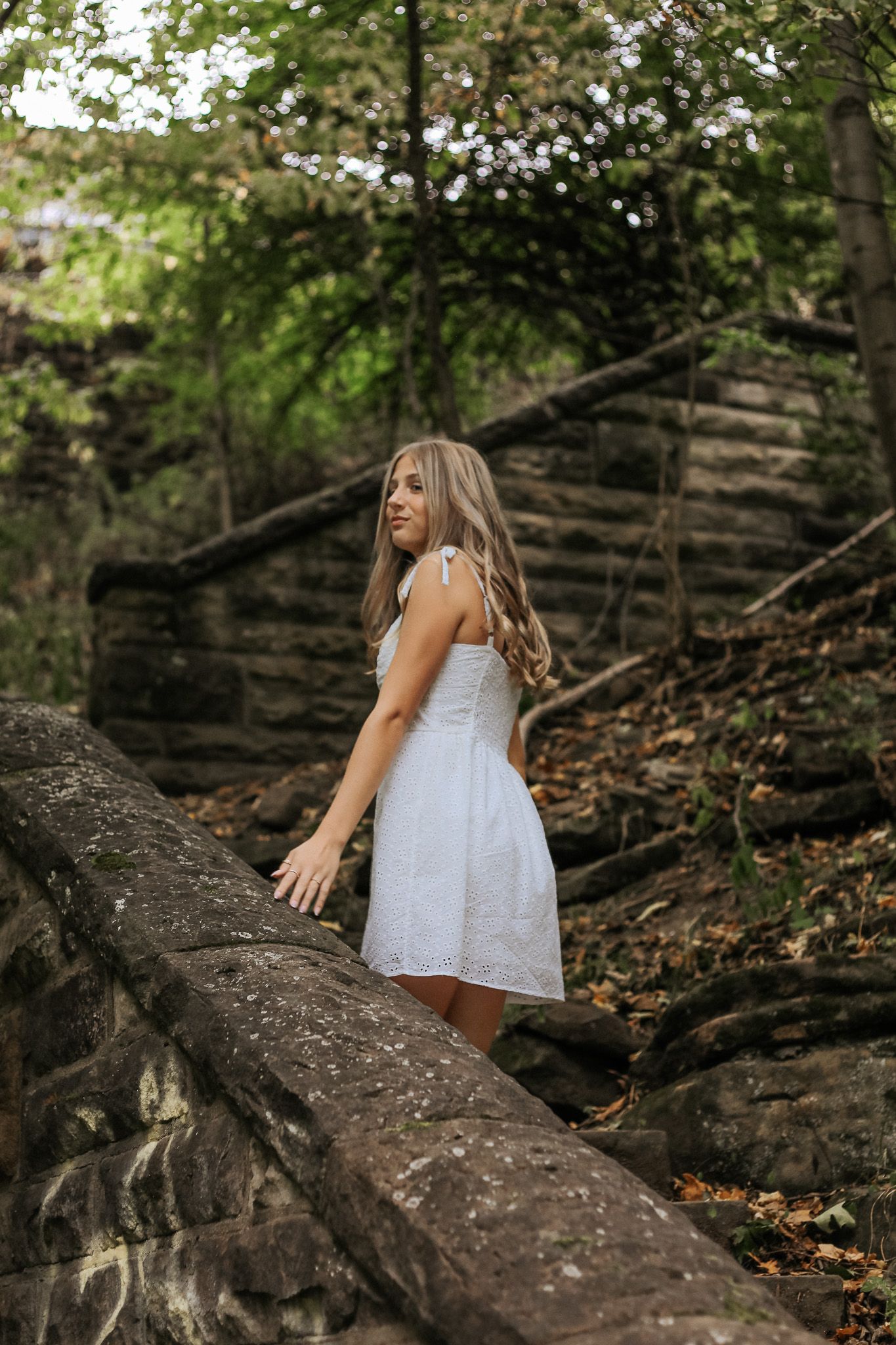 Young woman senior portrait session at Schenley Park in Oakland PA