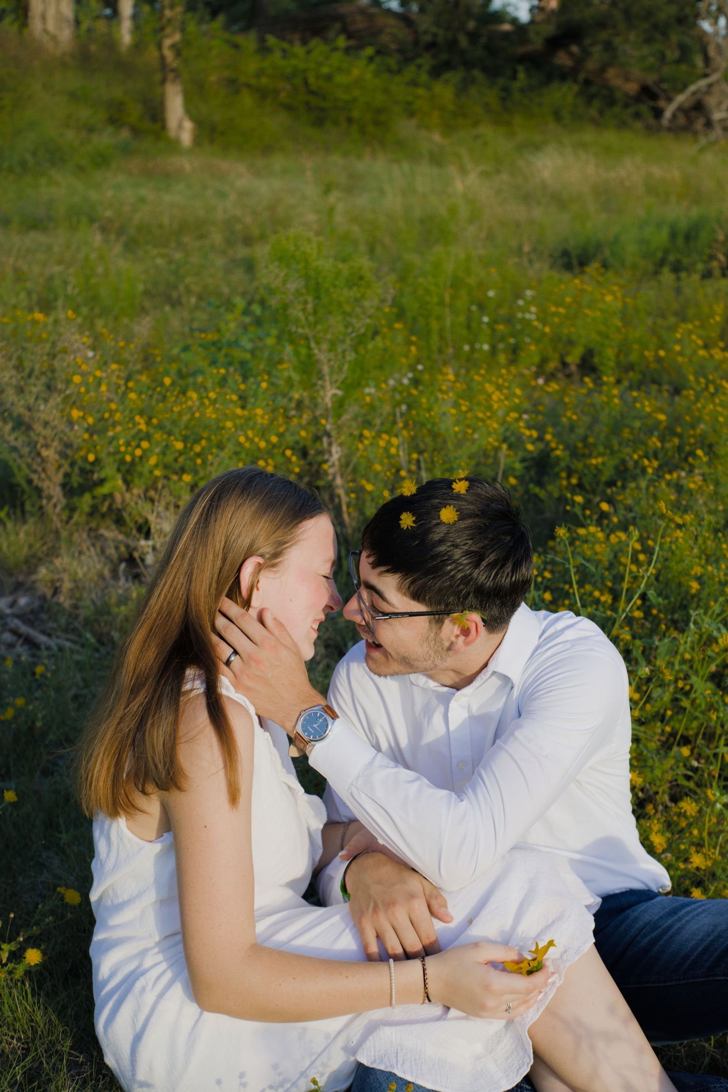 Proposal photographer Fort Worth rooftop sessions, capturing unforgettable moments with bright, elegant, and romantic natural light.