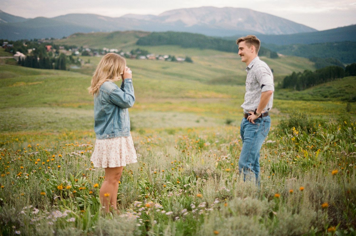 A 35mm Film photo from a couples photoshoot in Crested Butte, Colorado.