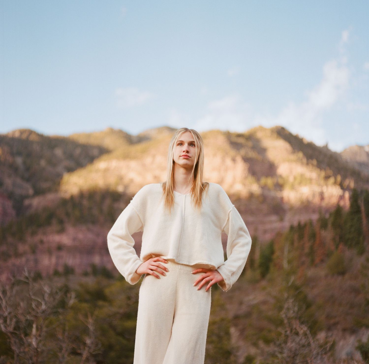 A film modeling photo taken near Ouray, Colorado.