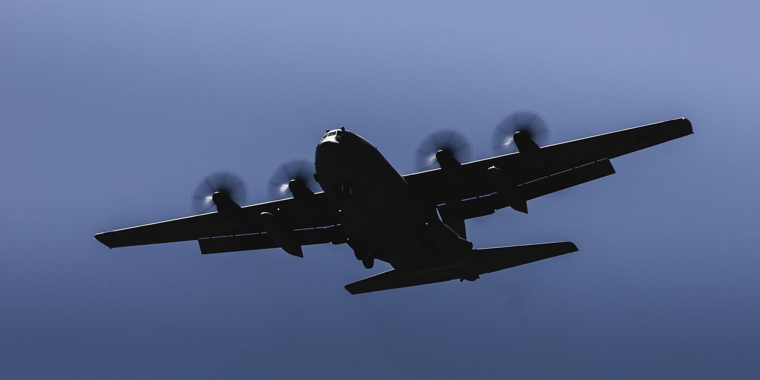 A photo of a US Air Force C-130 at Montrose Regional Airport, Colorado.