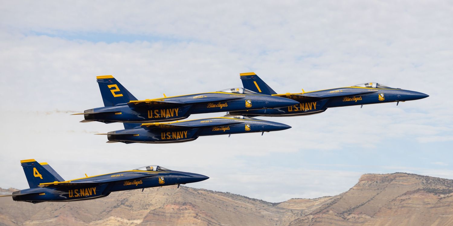 The US Navy Blue Angels perform in Grand Junction, Colorado, in October 2023.