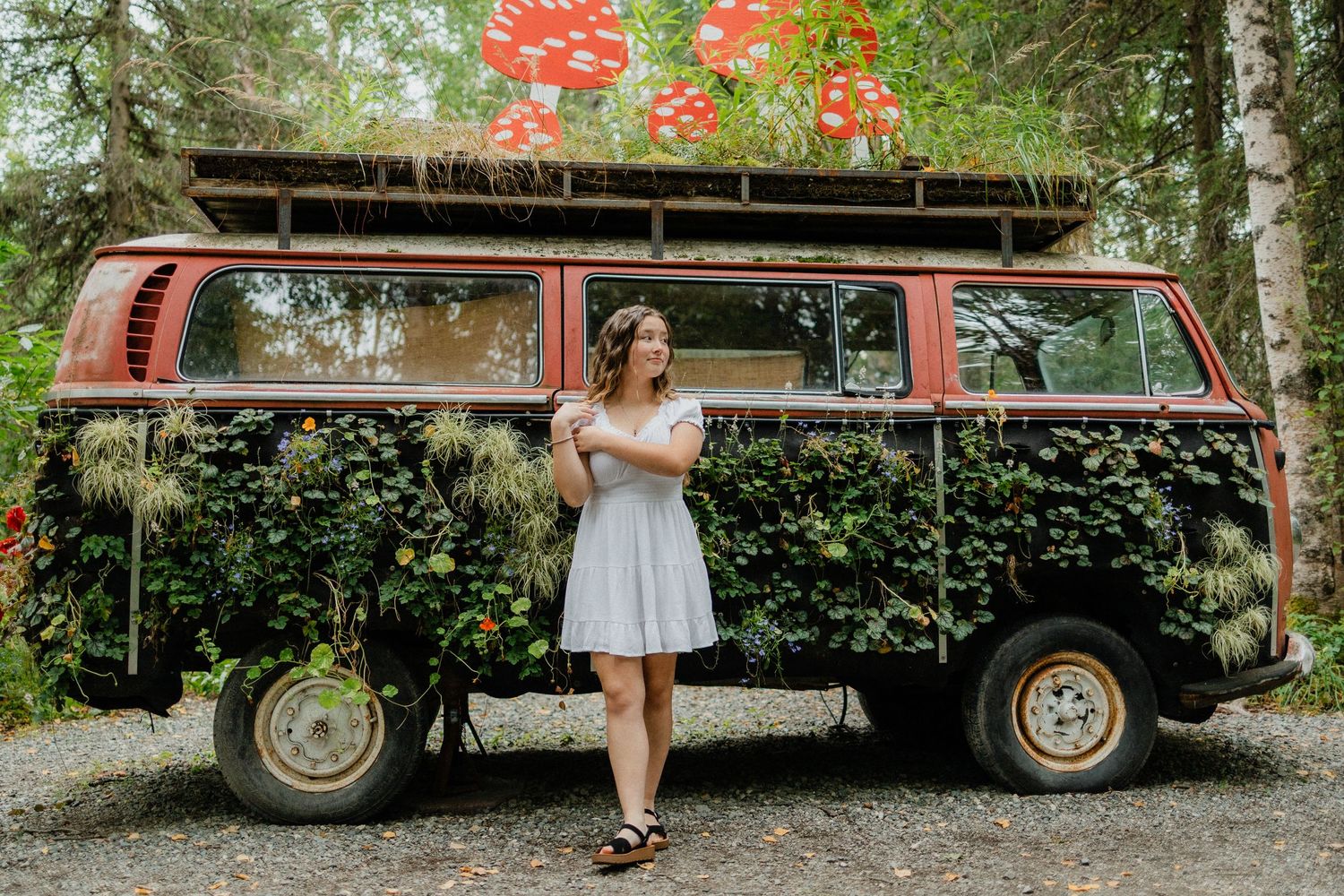 A senior photo taken in the Alaska Botanical Gardens, Anchorage, Alaska.