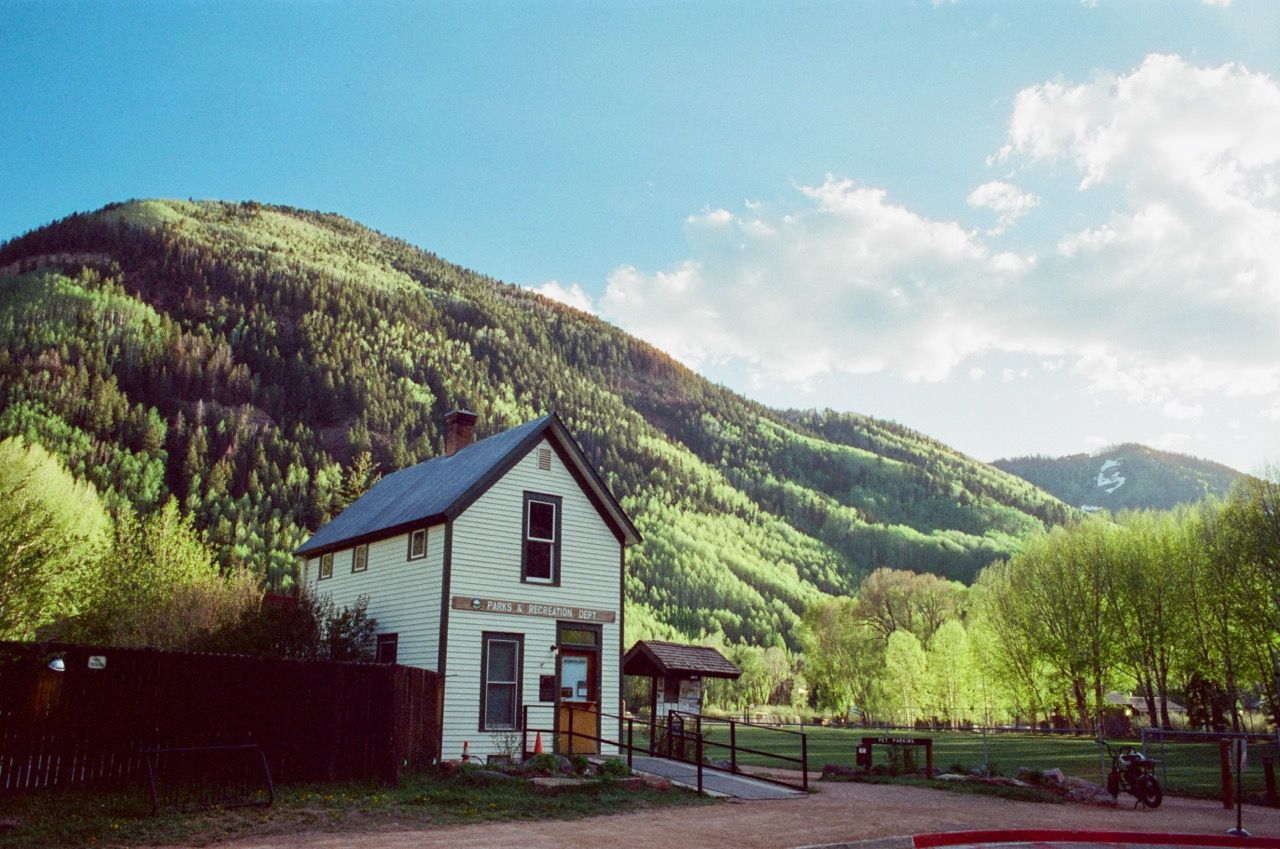 Film photo of downtown Telluride, Colorado.