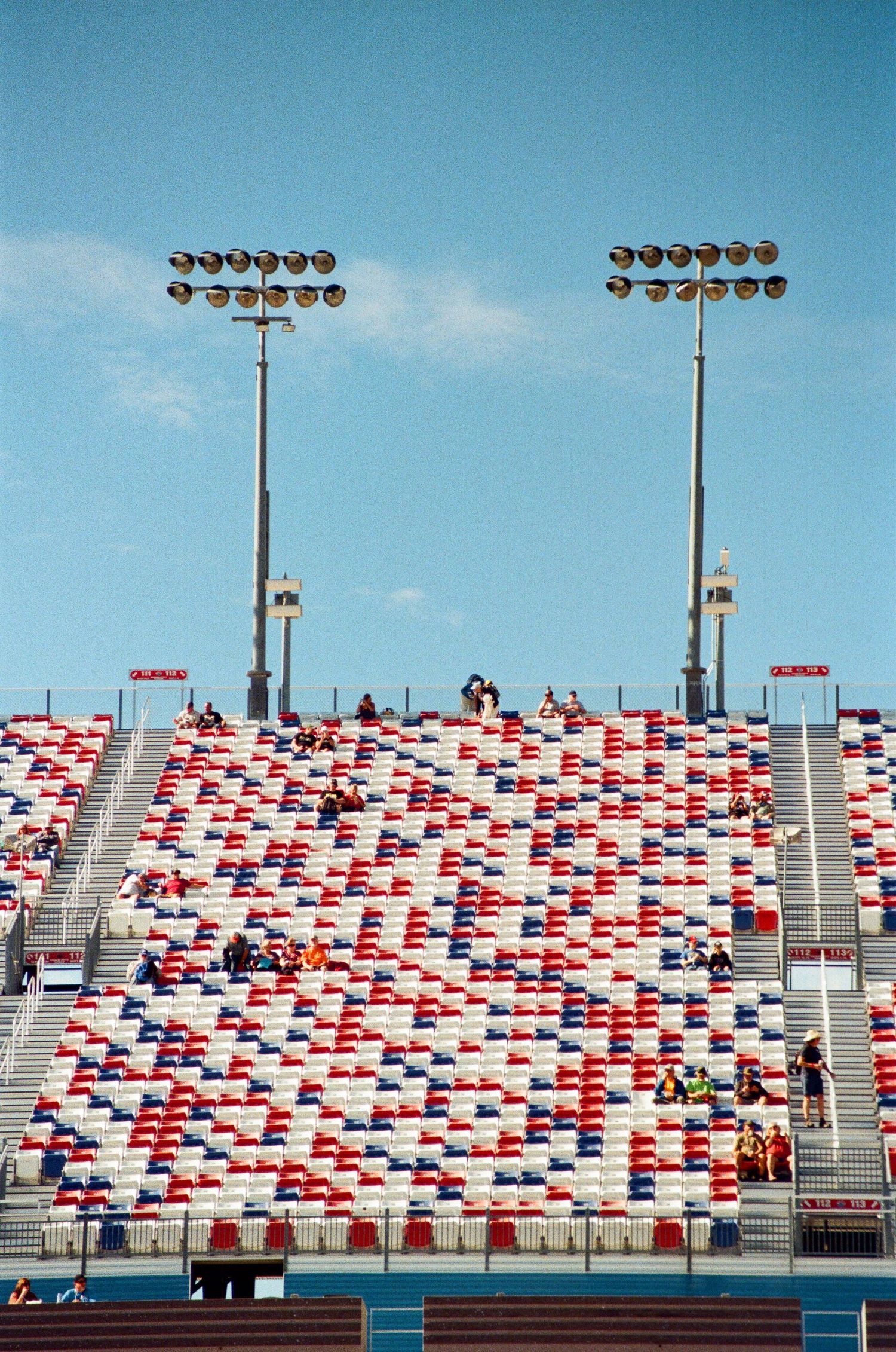 A 35mm film photo from a NASCAR race at Las Vegas Motor Speedway in 2024.