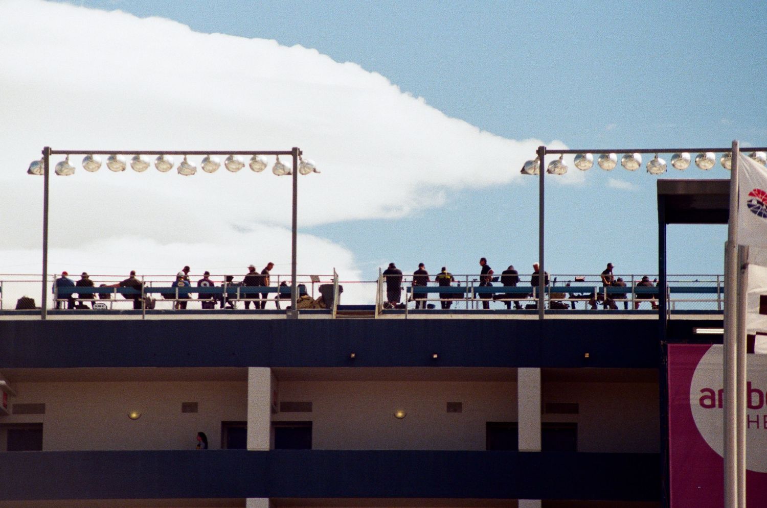A 35mm film photo from a NASCAR race at Las Vegas Motor Speedway in 2024.