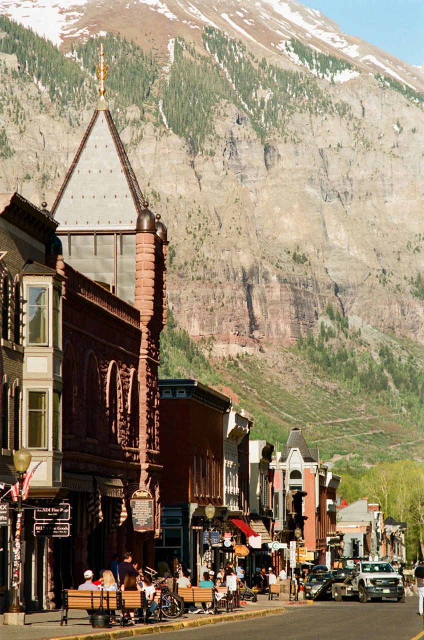 Film photo of downtown Telluride, Colorado.