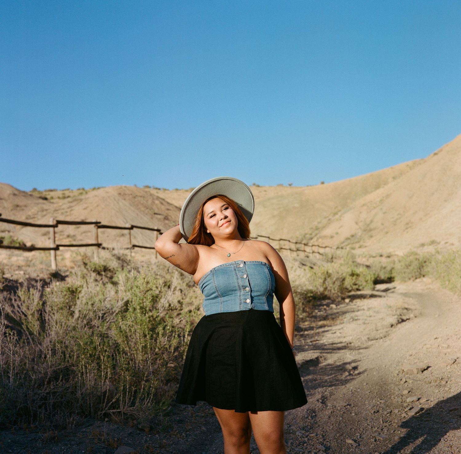 A Medium Format film photo from a modeling shoot near Olathe, Colorado.