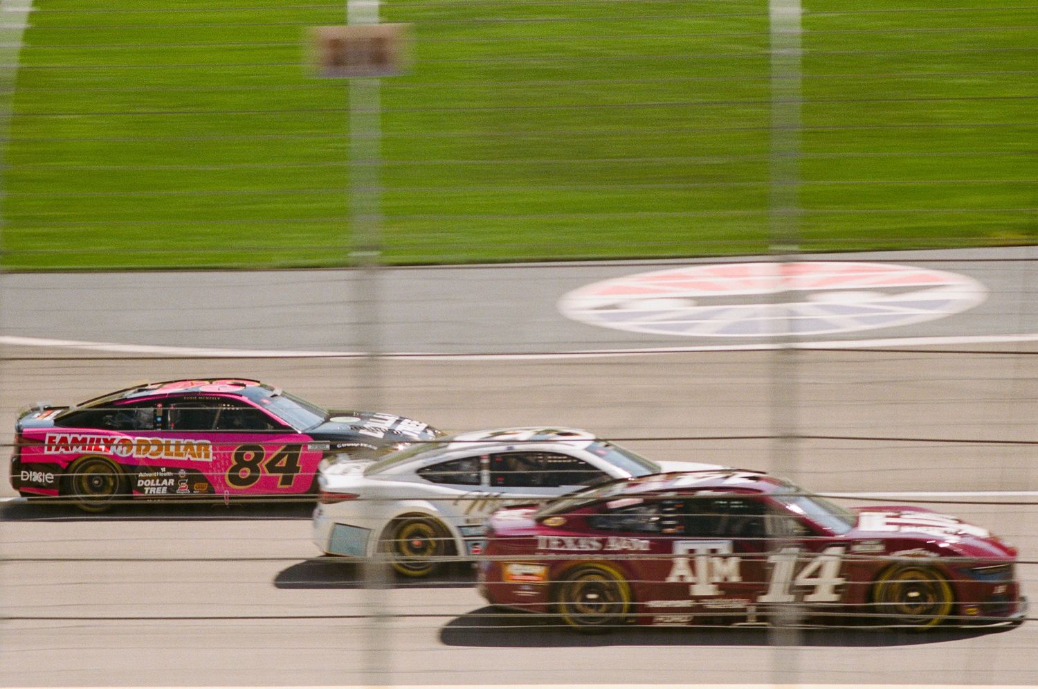 A 35mm film photo from a NASCAR race at Las Vegas Motor Speedway in 2024.
