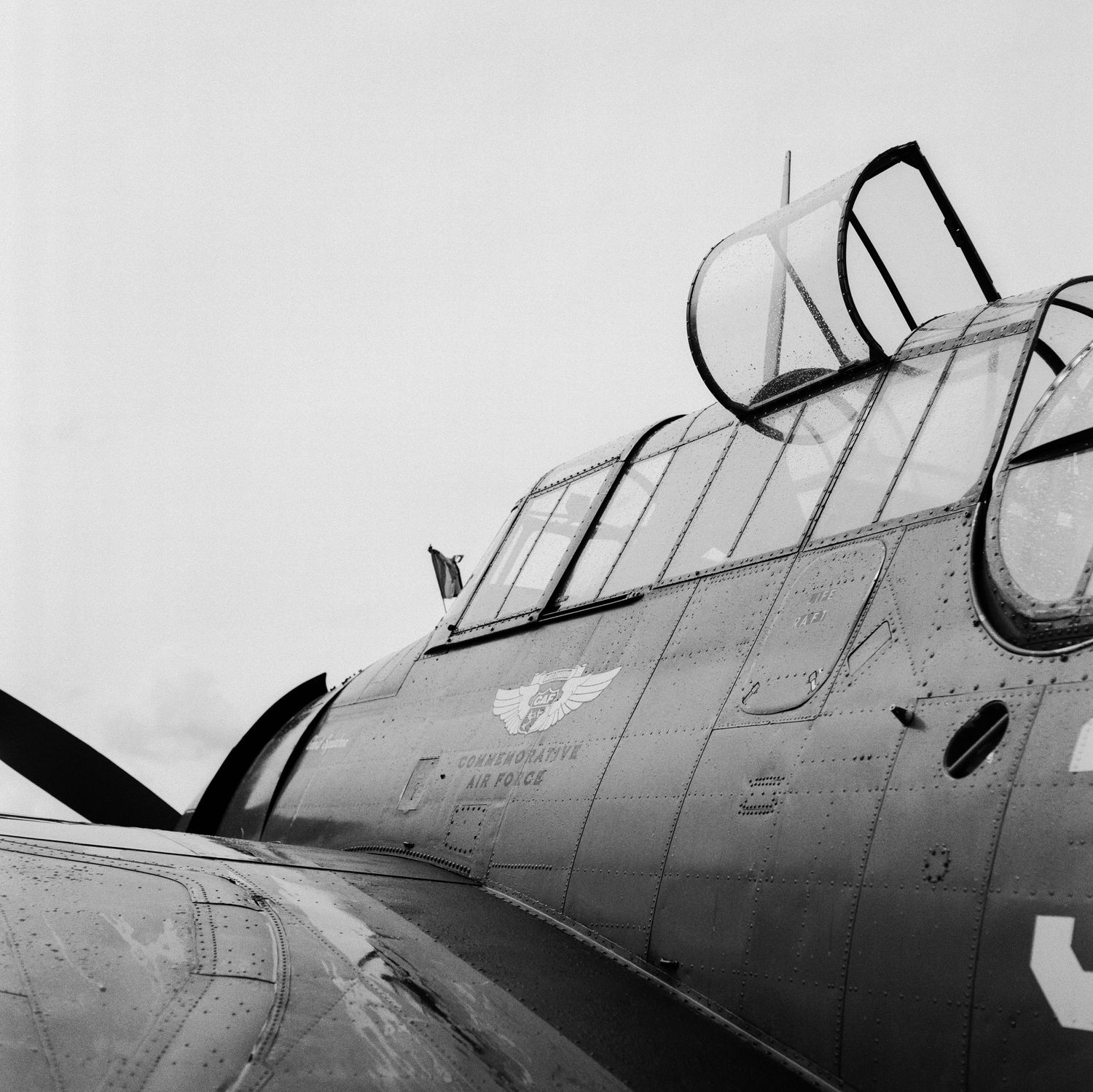 A Medium Format film photo of a TBM Avenger at Montrose, Colorado's Tribute to Aviation event in 2025.