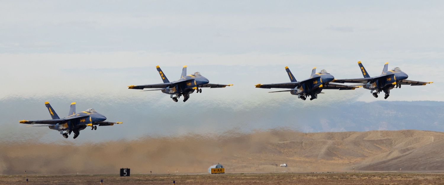 The US Navy Blue Angels perform in Grand Junction, Colorado, in October 2023.