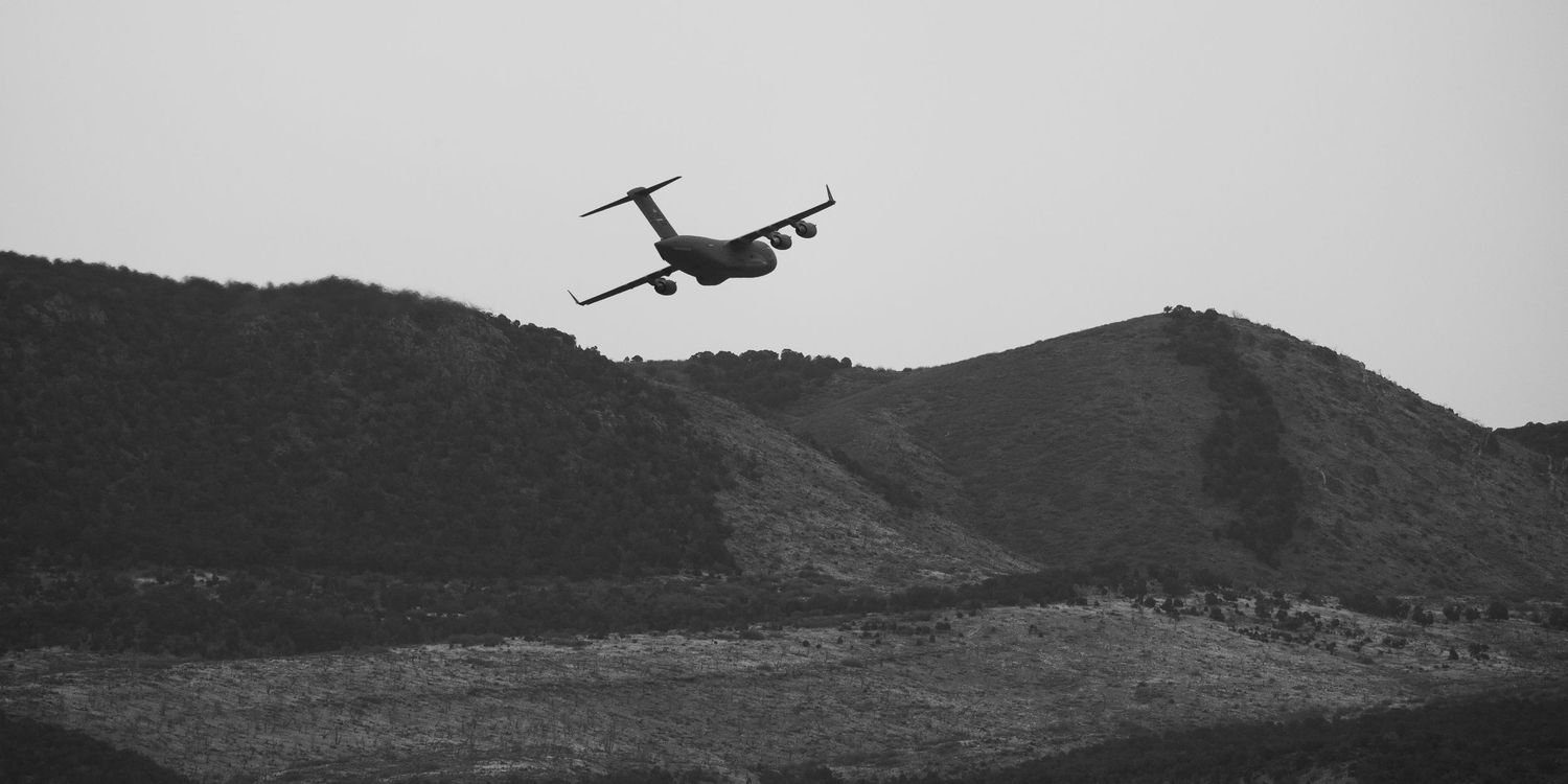 A photo of a US Air Force C-17 at Montrose Regional Airport, Colorado.