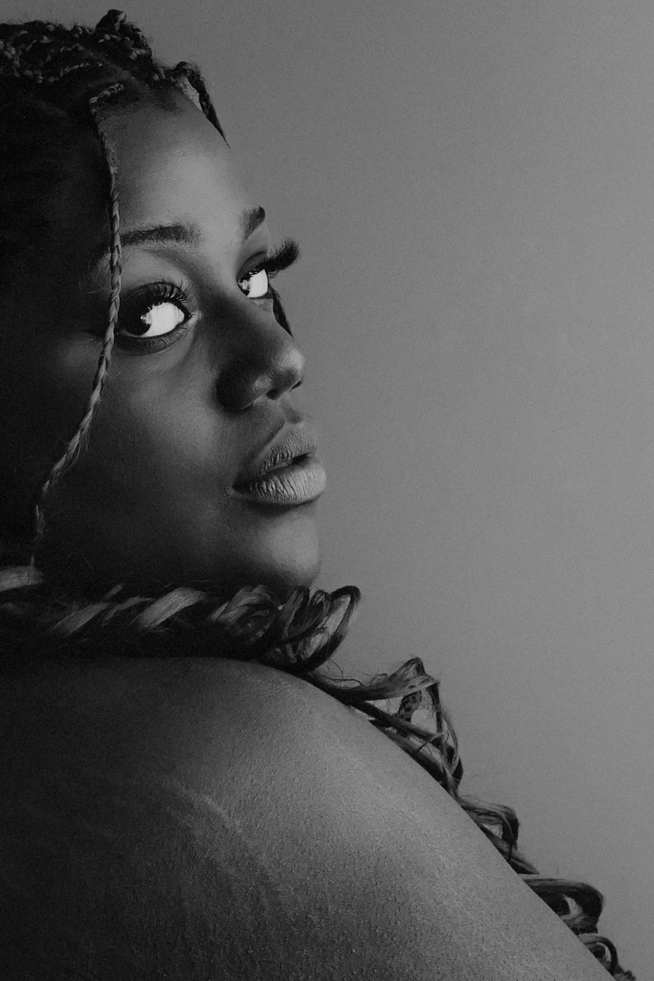 Close up portrait of woman sultry face during an body inclusive empowerment photoshoot at Untamed Muses in Thetford