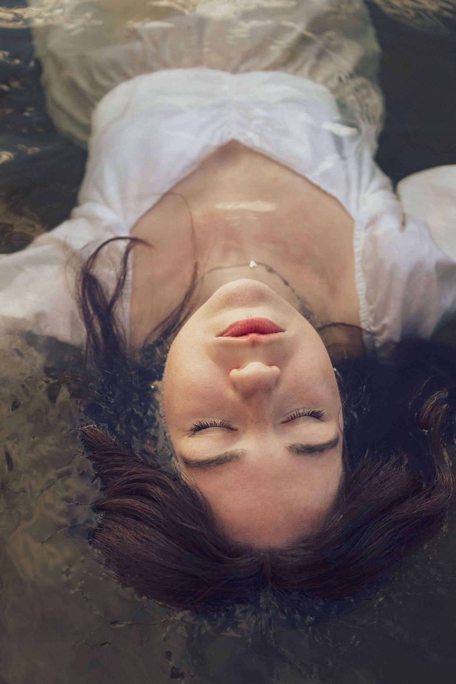Natural light, colour, empowerment boudoir, wild in nature, divine feminine, Floating lady in lake, blissful, beautiful